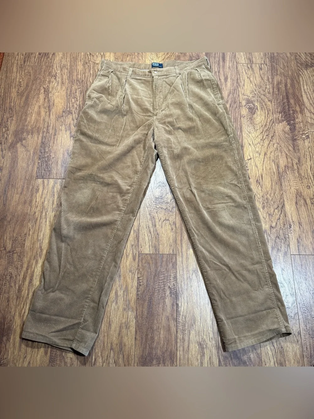 Vintage Polo Ralph Lauren Corduroy Pants Men’s 36x34 Tan Brown Made in USA